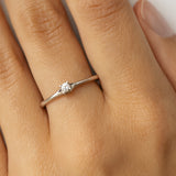 Solitaire ring four prongs with diamond 0.080 carats Shadya