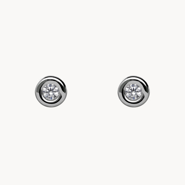 EARRINGS WITH CHATON DIAMOND 0.14 CARATS ASYA