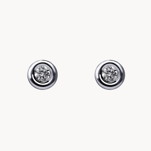 EARRINGS WITH CHATON DIAMOND 0.18 CARATS ASYA