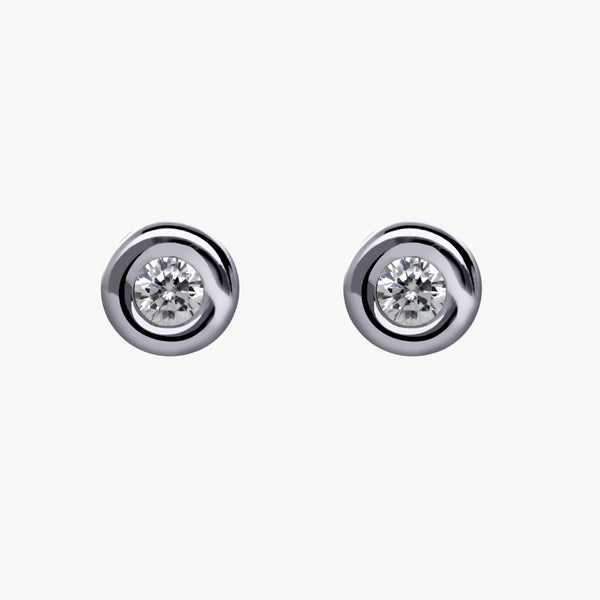PENDIENTES CON DIAMANTE CHATON 0.20 QUILATES ASYA