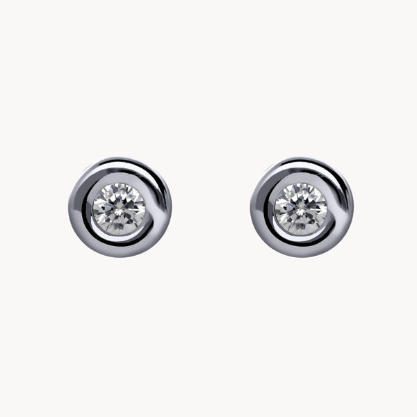 PENDIENTES CON DIAMANTE CHATON 0.30 QUILATES ASYA