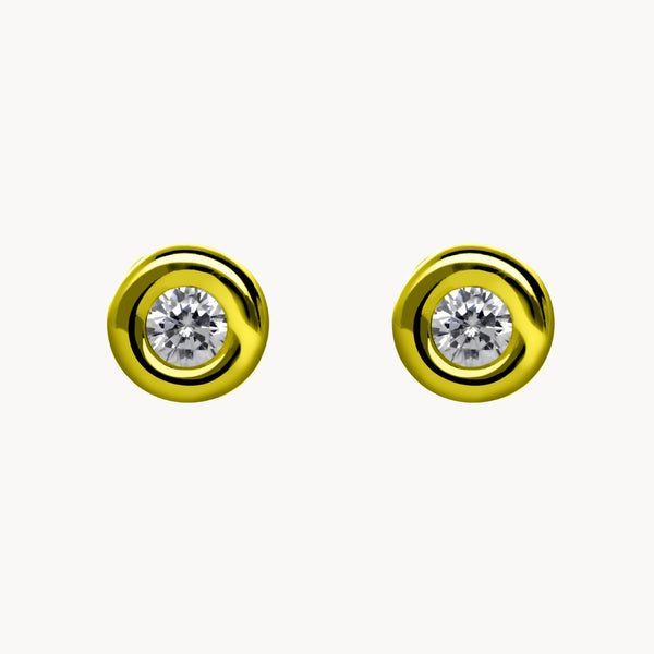 PENDIENTES CON DIAMANTE CHATON 0.30 QUILATES ASYA