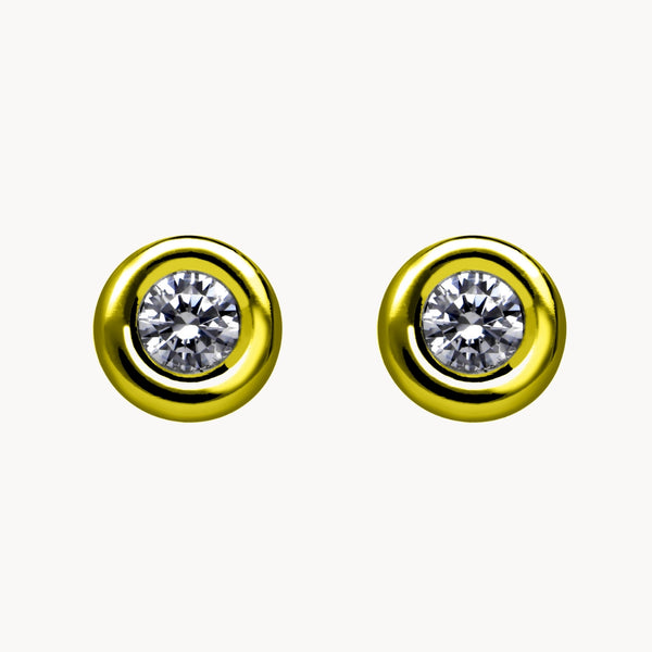 PENDIENTES CON DIAMANTE CHATON 0.32 QUILATES ASYA