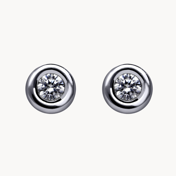 PENDIENTES CON DIAMANTE CHATON 0.32 QUILATES ASYA