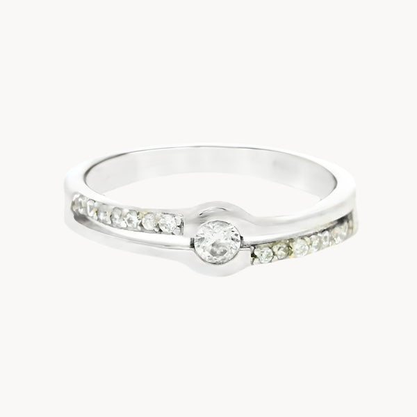 DOUBLE RING WITH SILVA ZIRCONIA STONES