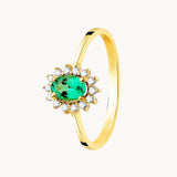 DIANE EMERALD AND DIAMOND RING