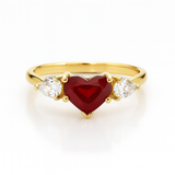 RUBY HEART RING WITH ZIRCONIA THAMINA II