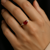 RUBY HEART RING WITH ZIRCONIA THAMINA II