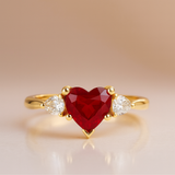 RUBY HEART RING WITH ZIRCONIA THAMINA II