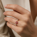 RUBY HEART RING WITH ZIRCONIA ETEL