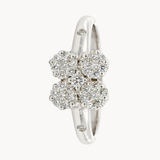 ANILLO TREBOL CON DIAMANTES BRILLANTES