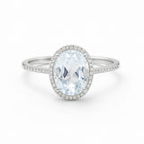 AQUAMARINE AND DIAMOND RING GAMILA