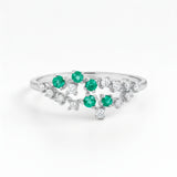 JAIDA EMERALD AND DIAMOND RING