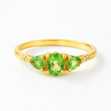 RING TSAVORITE GARNETS AND DIAMONDS LUCILLE