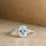 AQUAMARINE AND DIAMOND RING GAMILA