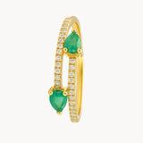JAIDA EMERALD AND DIAMOND RING