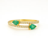 JAIDA EMERALD AND DIAMOND RING