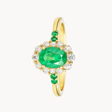 JAIDA EMERALD AND DIAMOND RING