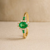 JAIDA EMERALD AND DIAMOND RING