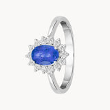 DIANE EMERALD AND DIAMOND RING