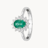 DIANE EMERALD AND DIAMOND RING