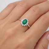 DIANE EMERALD AND DIAMOND RING
