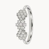 ANILLO TRES ROSETONES DE DIAMANTES