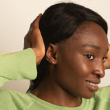 PENDIENTES CON DIAMANTE CHATON 0.10 QUILATES PUNTO DE LUZ