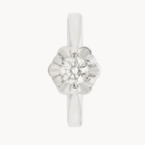 FLOWER RING WITH CENTRAL DIAMOND