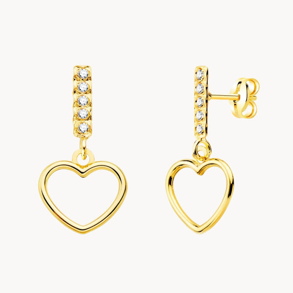 HEART EARRINGS WITH CUBIC ZIRCONIA CATHERIN