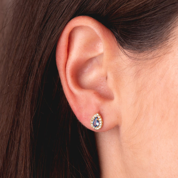 BLUE ZIRCONIA DROP EARRINGS AND NESSA ZIRCONIAS