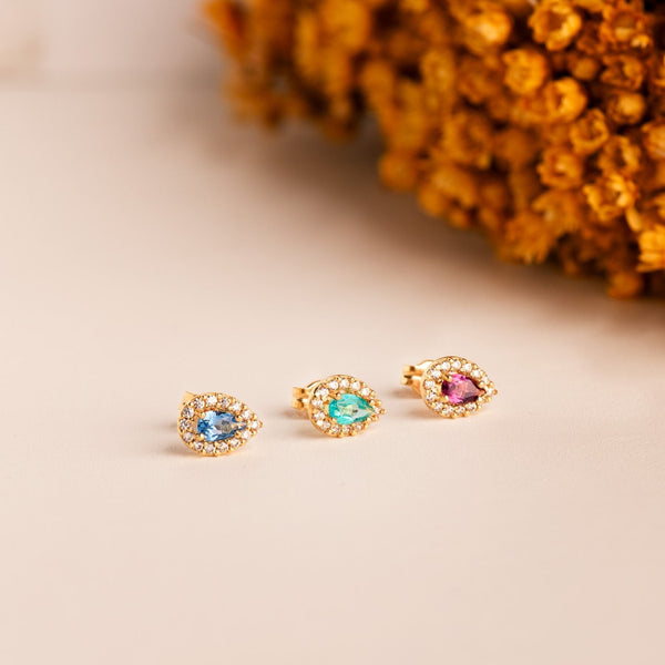 TOPAZ PARAIBA DROP EARRINGS AND NESSA ZIRCONIA
