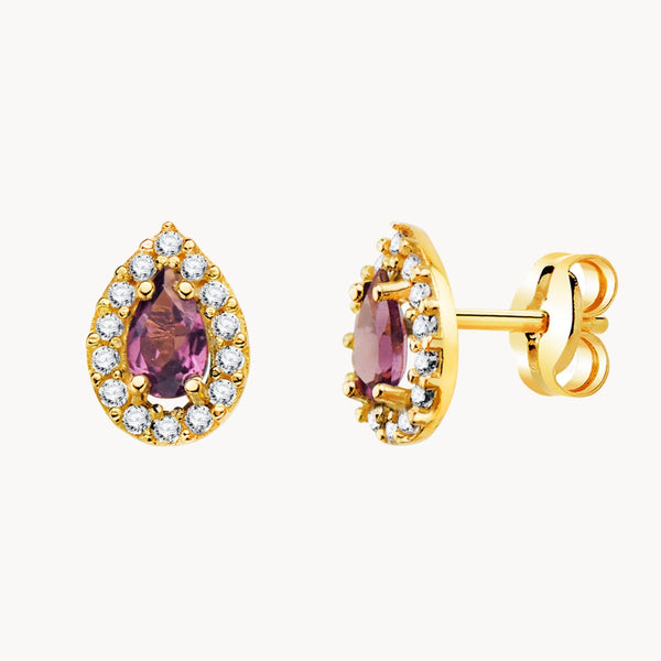 AMETHYST AND ZIRCONIA DROP EARRINGS NESSA