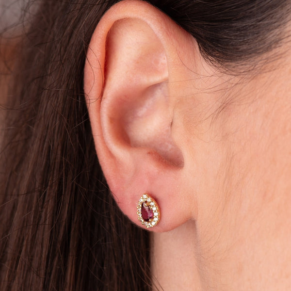AMETHYST AND ZIRCONIA DROP EARRINGS NESSA