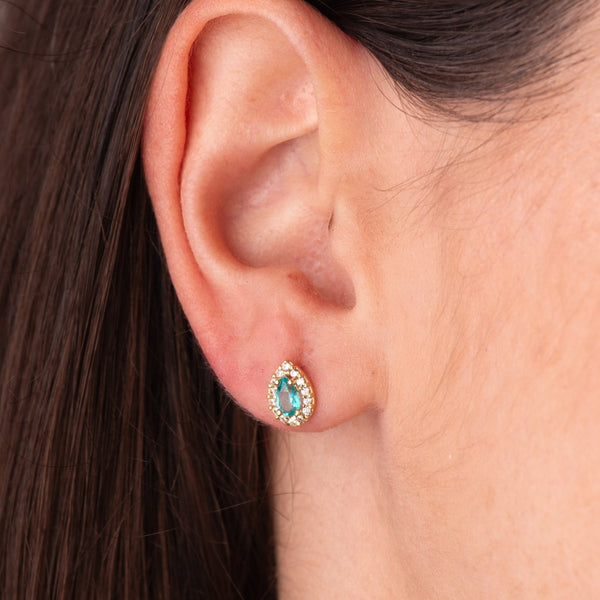 TOPAZ PARAIBA DROP EARRINGS AND NESSA ZIRCONIA