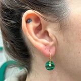 HOOP EARRINGS WITH MALACHITE AND ZIRCONIA RHEIA