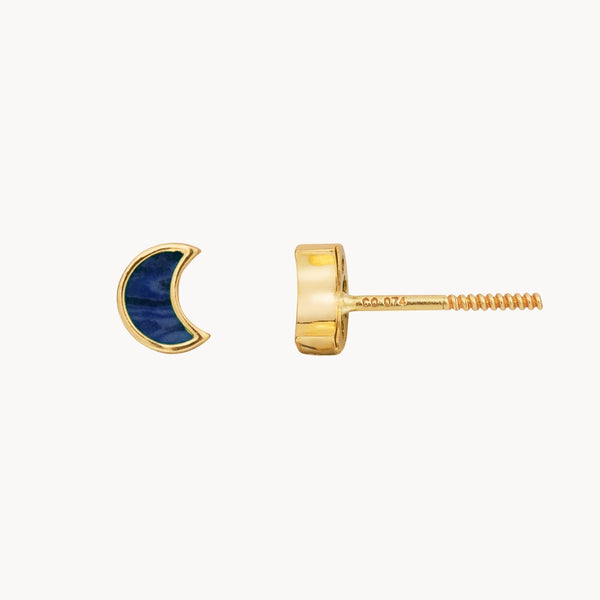 Moon Earrings with Lapis Lazuli