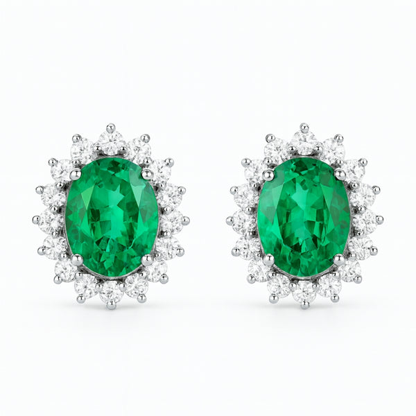 PENDIENTES ESMERALDAS Y DIAMANTES CREADOS COLECCION ASTRA