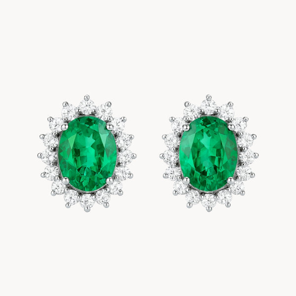 PENDIENTES ESMERALDAS Y DIAMANTES CREADOS COLECCION ASTRA