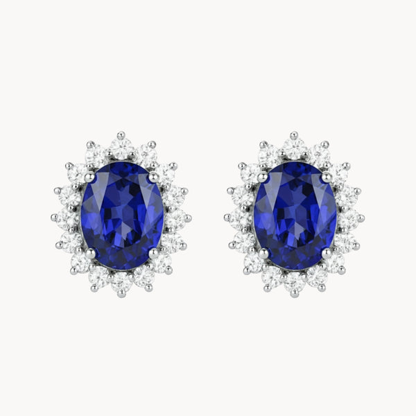 PENDIENTES ZAFIROS Y DIAMANTES CREADOS COLECCION ASTRA