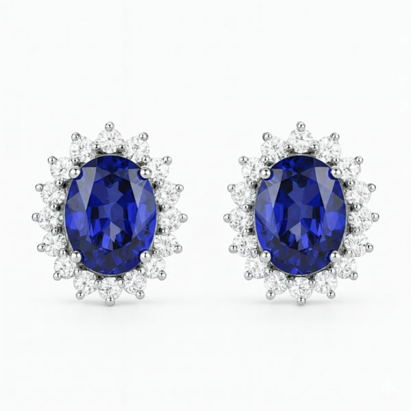 PENDIENTES ZAFIROS Y DIAMANTES CREADOS COLECCION ASTRA