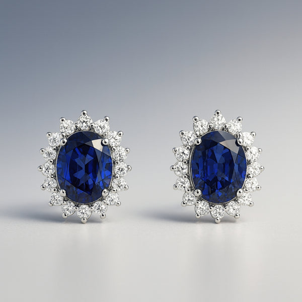 PENDIENTES ZAFIROS Y DIAMANTES CREADOS COLECCION ASTRA