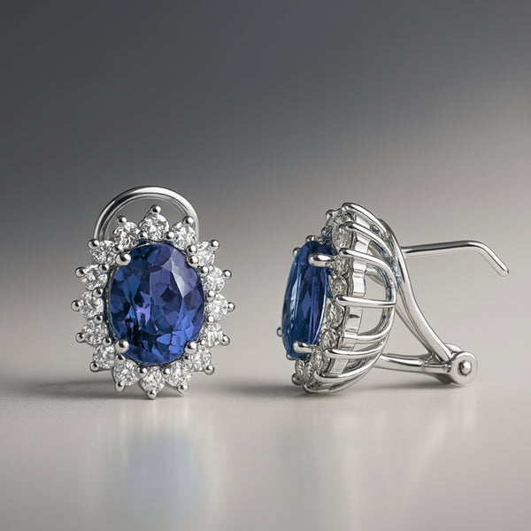 PENDIENTES ZAFIROS Y DIAMANTES CREADOS COLECCION ASTRA