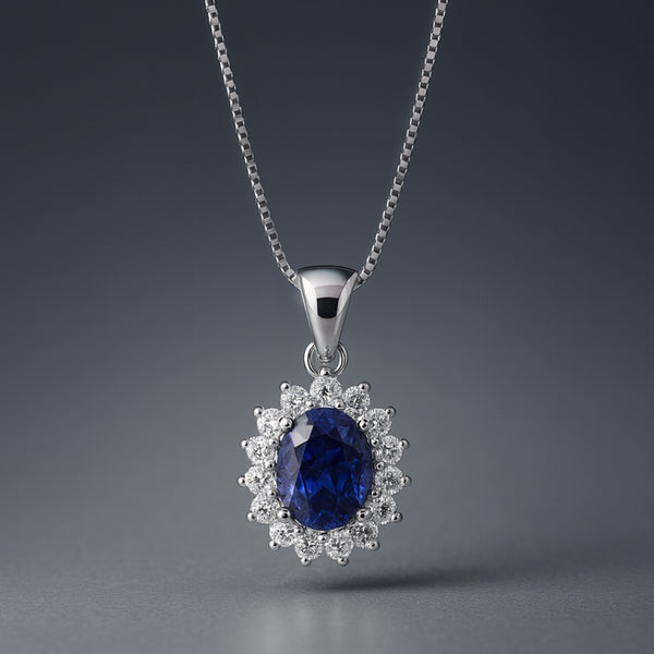 COLGANTE ZAFIRO Y DIAMANTES CREADOS COLECCION ASTRA