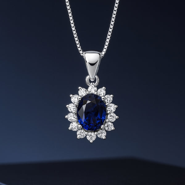 COLGANTE ZAFIRO Y DIAMANTES CREADOS COLECCION ASTRA