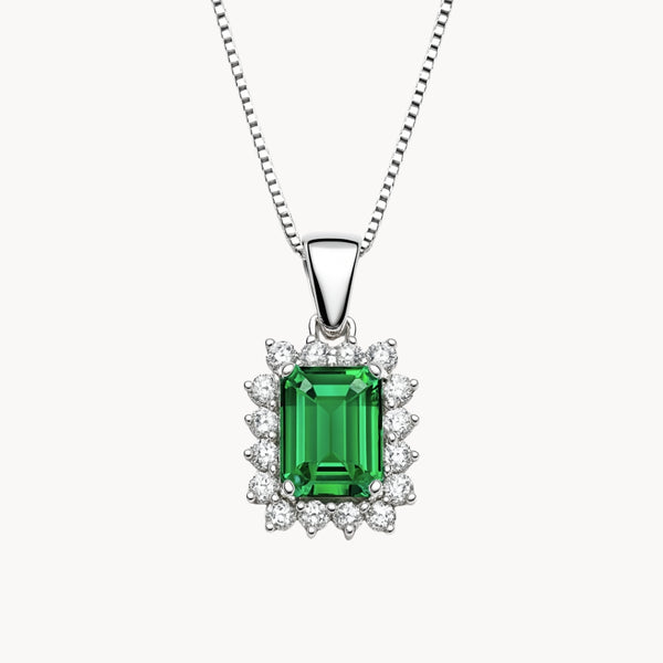 COLGANTE ESMERALDA Y DIAMANTES CREADOS COLECCION ASTRA