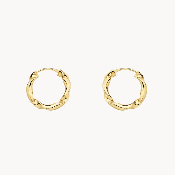 HOOP EARRINGS BRAIDED SHAPE TWISTED EFFECT 12MM