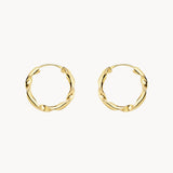 HOOP EARRINGS BRAIDED SHAPE TWISTED EFFECT 14MM