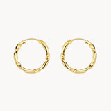 HOOP EARRINGS BRAIDED SHAPE TWISTED EFFECT 16MM