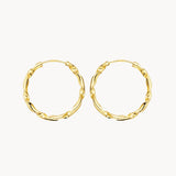 HOOP EARRINGS BRAIDED SHAPE TWISTED EFFECT 20MM